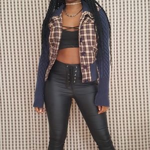 Guess plaid button up sweater